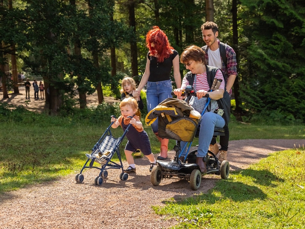 family out for a walk
