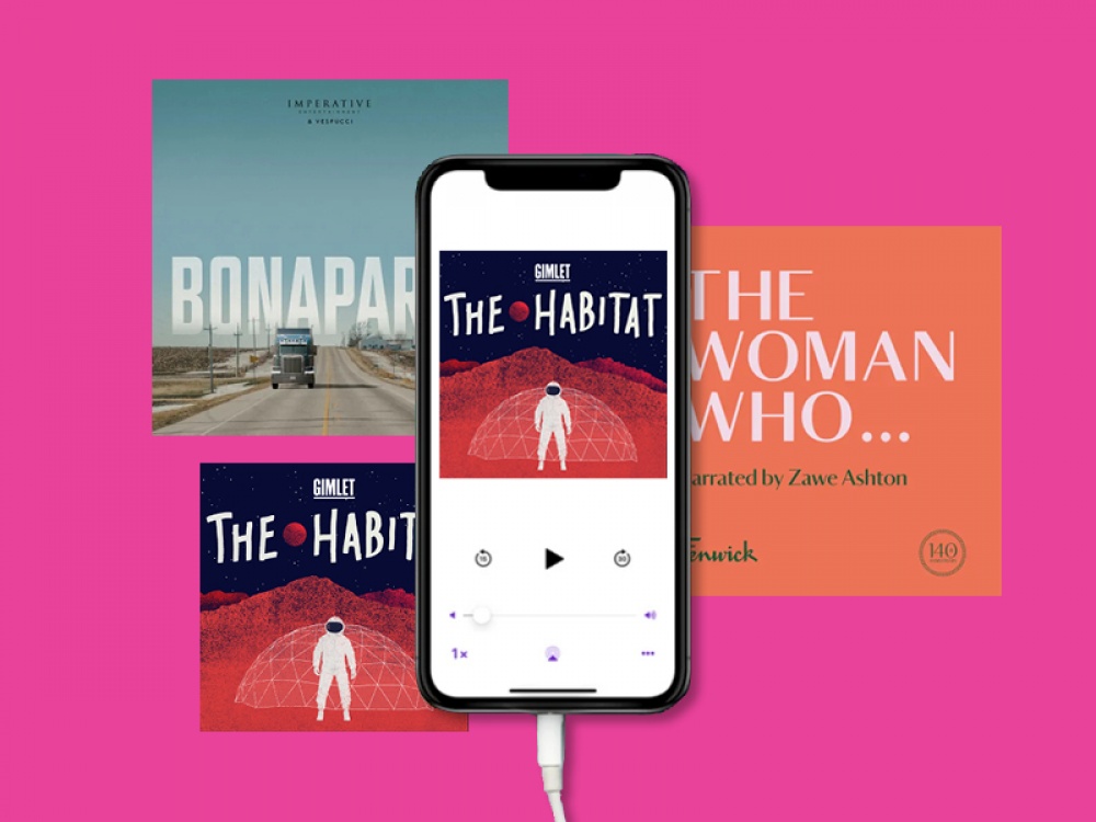 Podcast images and an iPhone