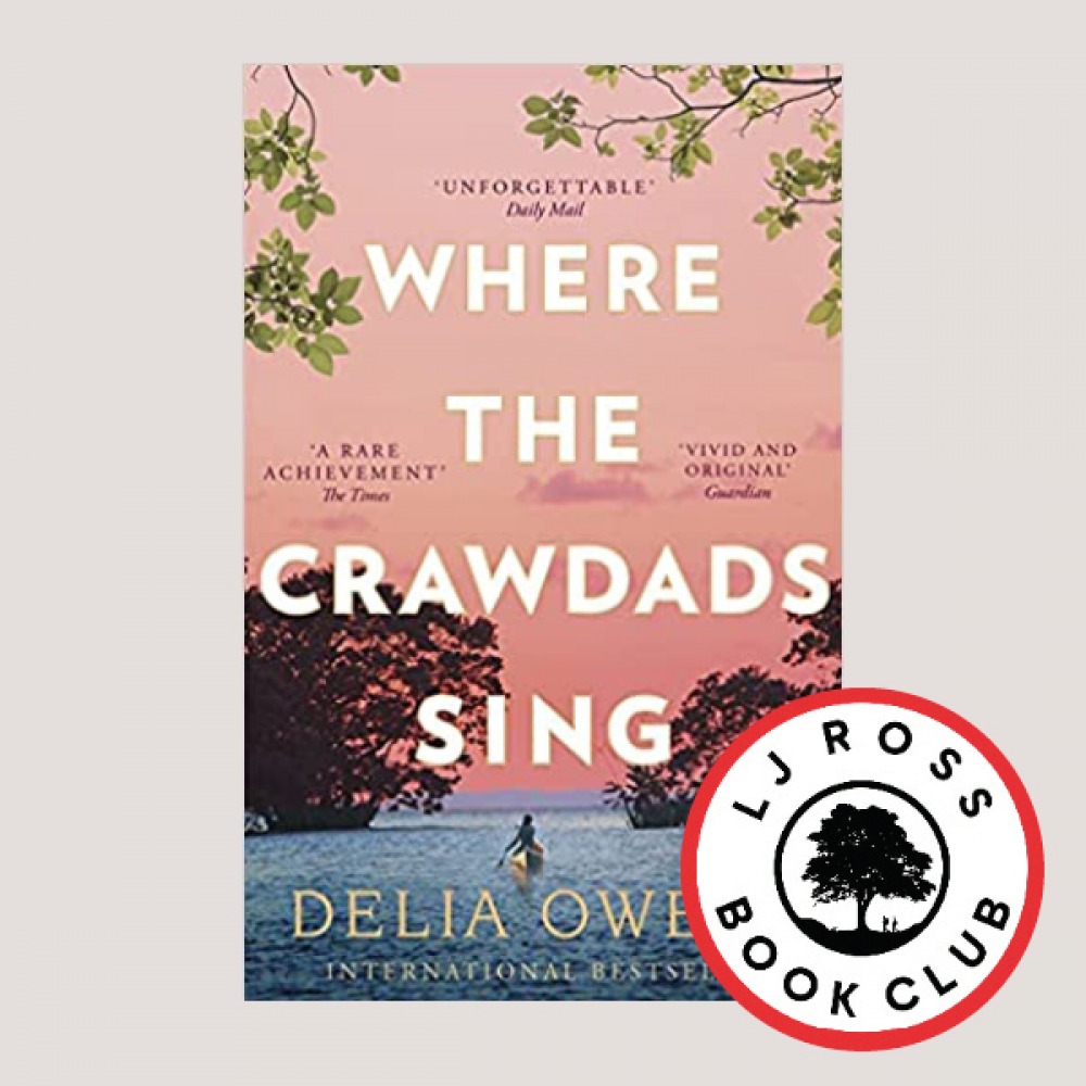 Book cover with a sticker which says LJ Ross Book Club