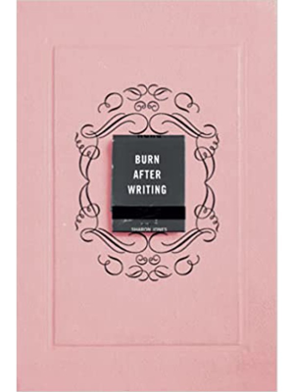 Book cover, BURN AFTER WRITING by Sharon Jones