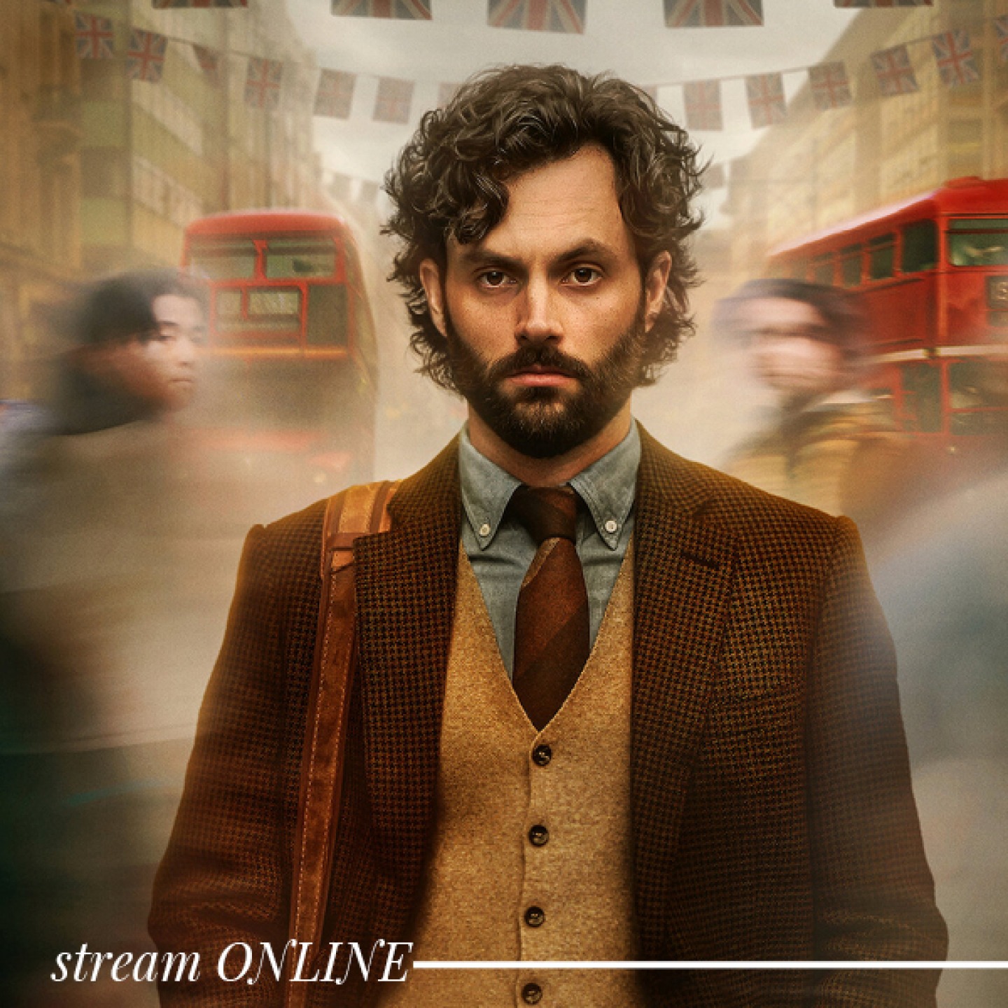 a man in a 3 piece suit look at the camera with a blurry background