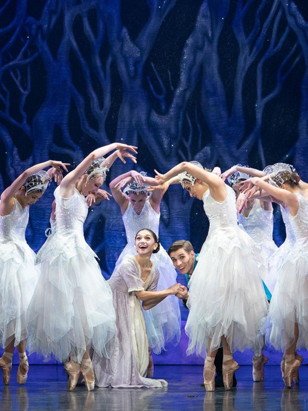 Ballet dancers on stage in The Nutcracker