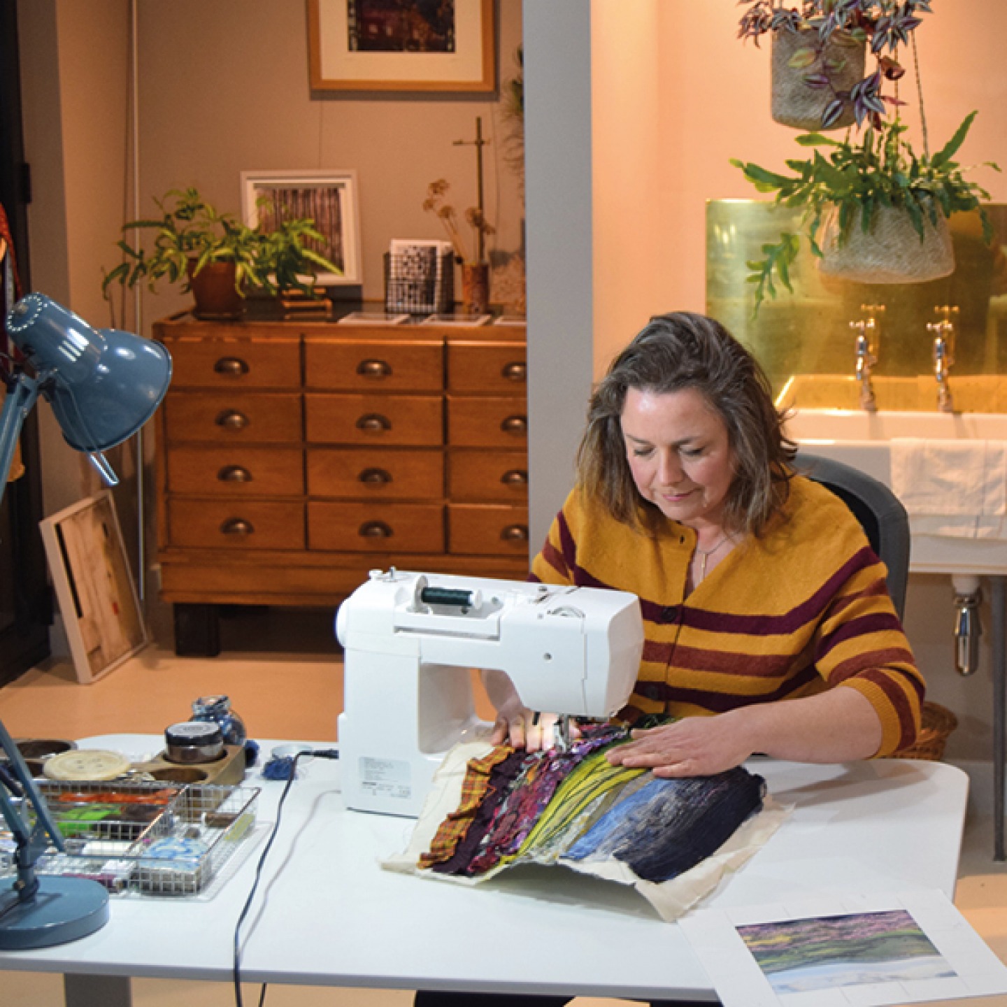 Justine Warner sewing