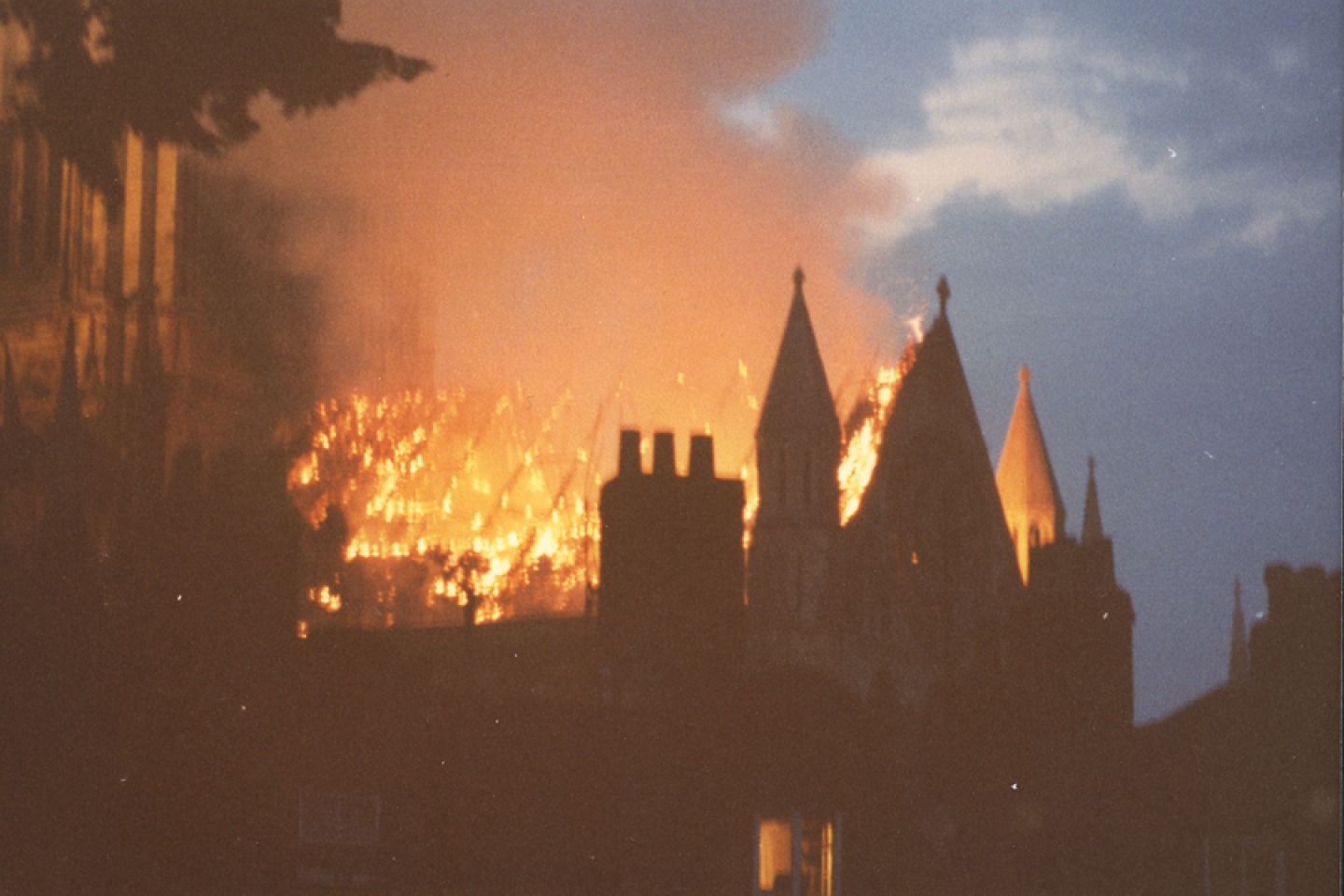 York Minster a blaze