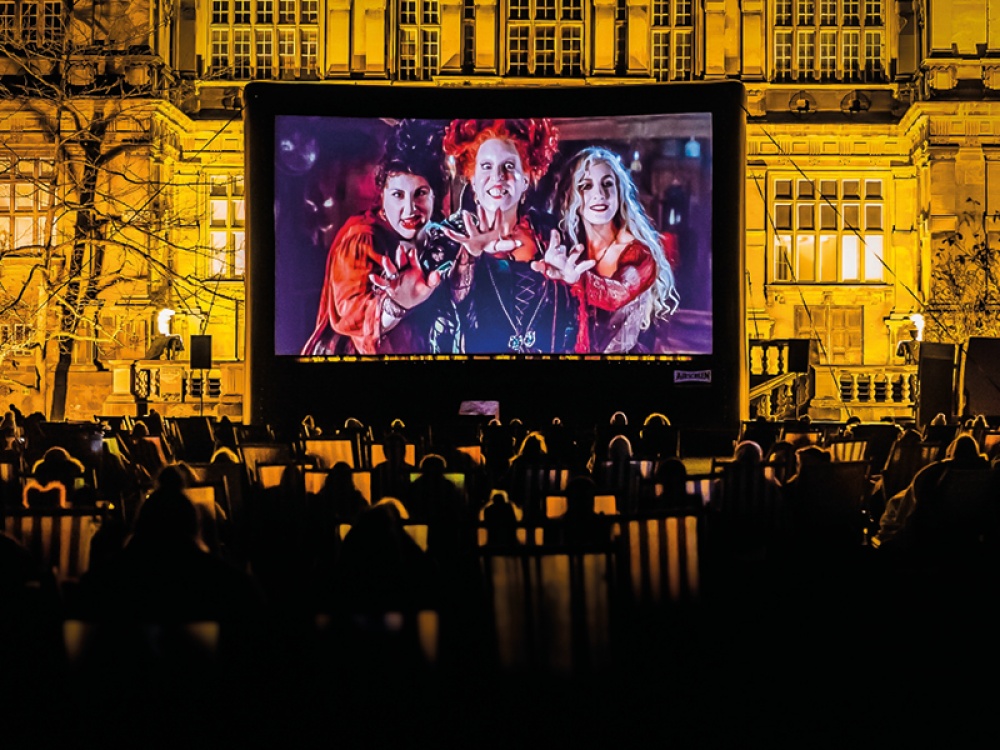 Hocus Pocus Spooktacular on an outdoor big screen