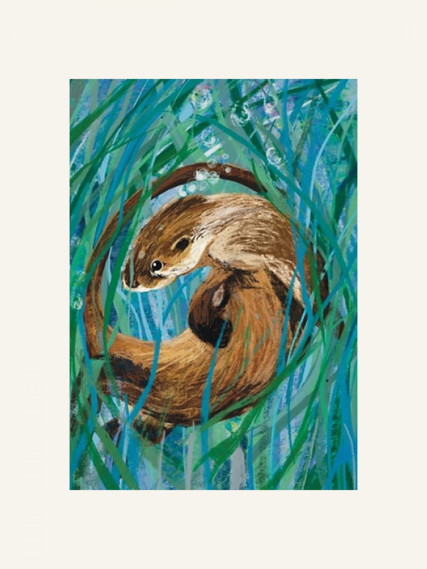 Otter wildlife art print