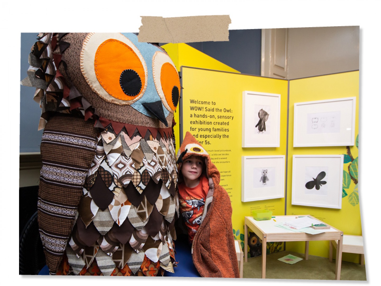 child with an owl