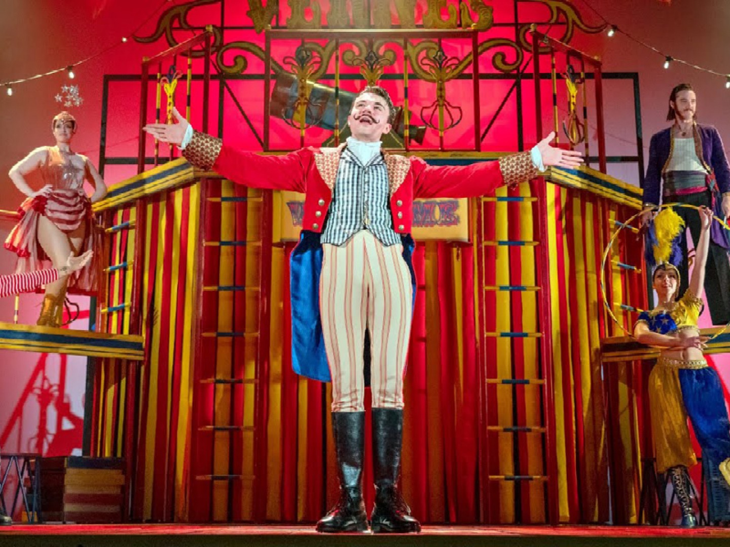 Actors on stage of Around the World in 80 Days