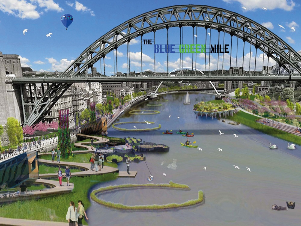 Illustration of Floating Island on the River Tyne