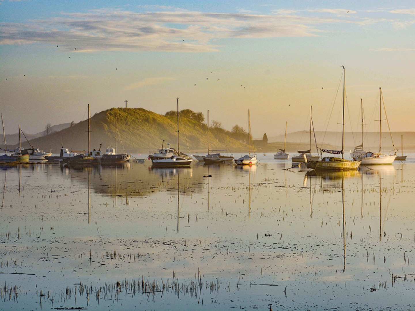 Boats at sundown Alnmouth Harbour