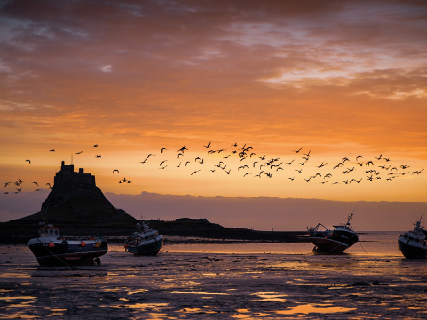 Lindisfarne at sunrise