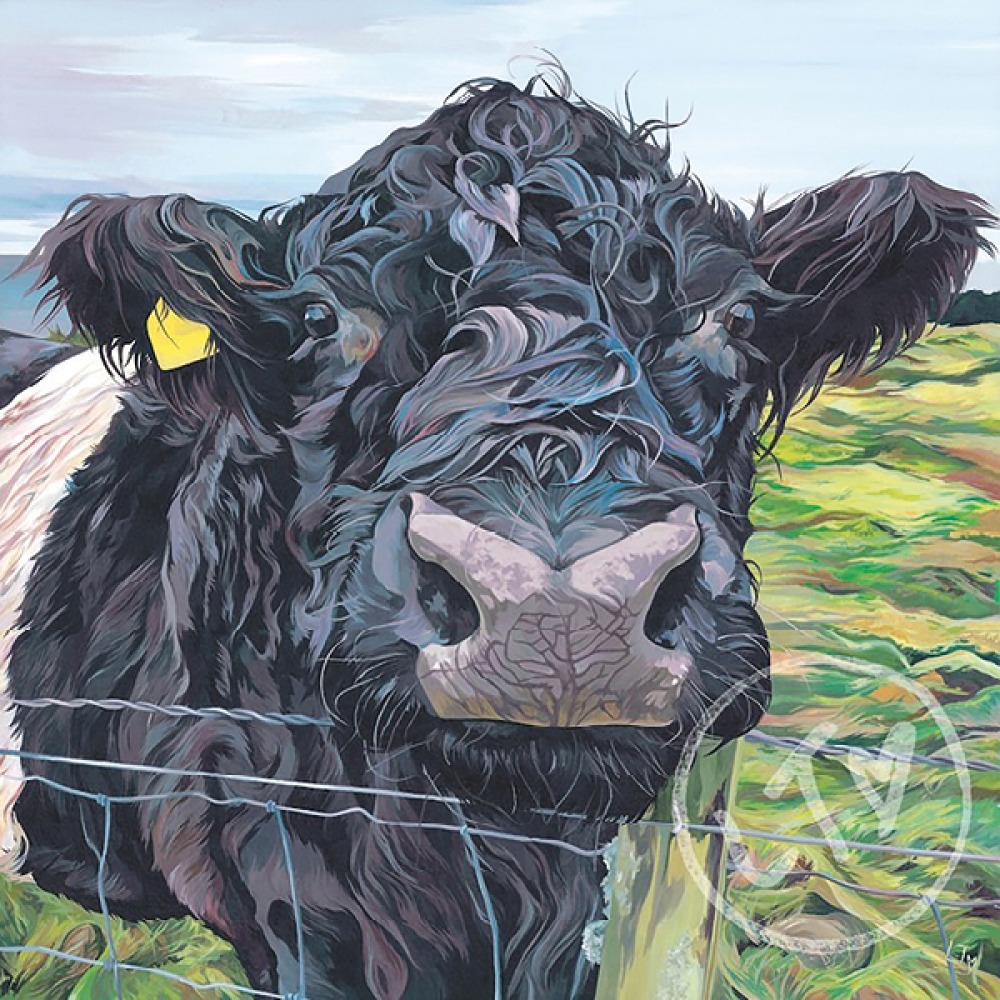 painting of a dairy cow