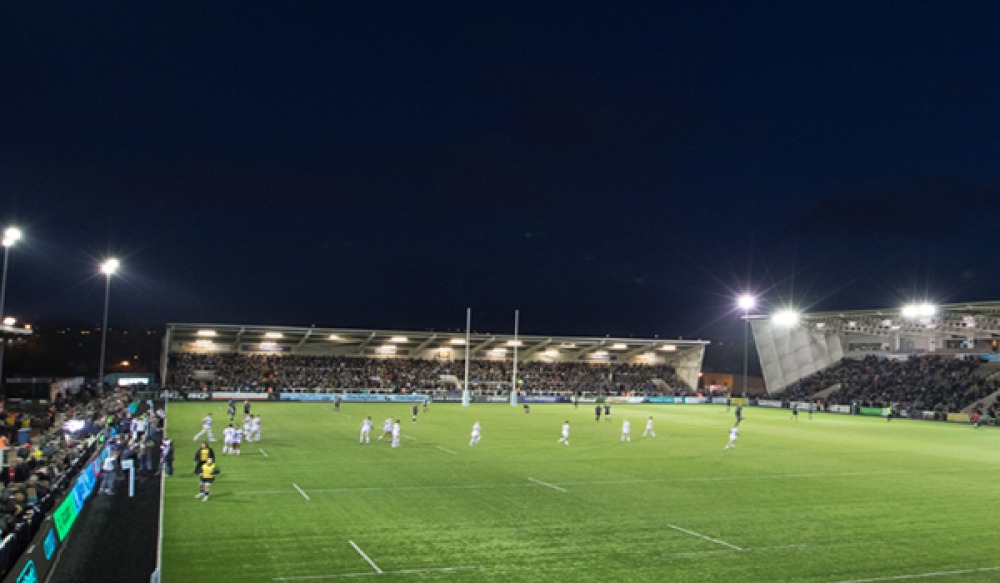 Newcastle Falcons Stadium on match night