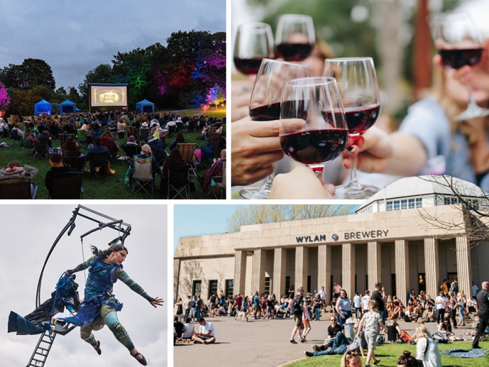 Clockwise from top left; The Village Screen, Unsplash, Waylay Brewery, Newcastle Mela