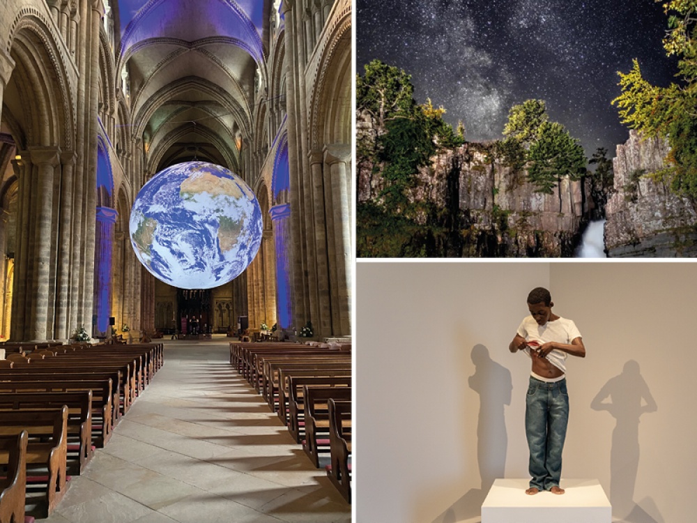 earth, starry night, art sculpture collage