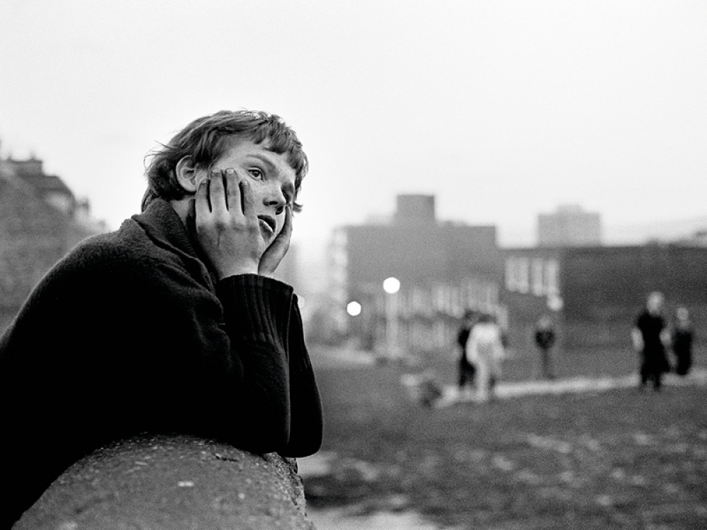 Glenn on the wall, Elswick Kids (1978) Tish Murtha (c) Ella Murtha