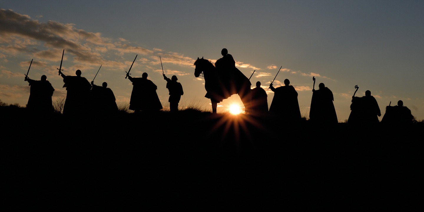21 Return of the Vikings Warriors, horse sunset