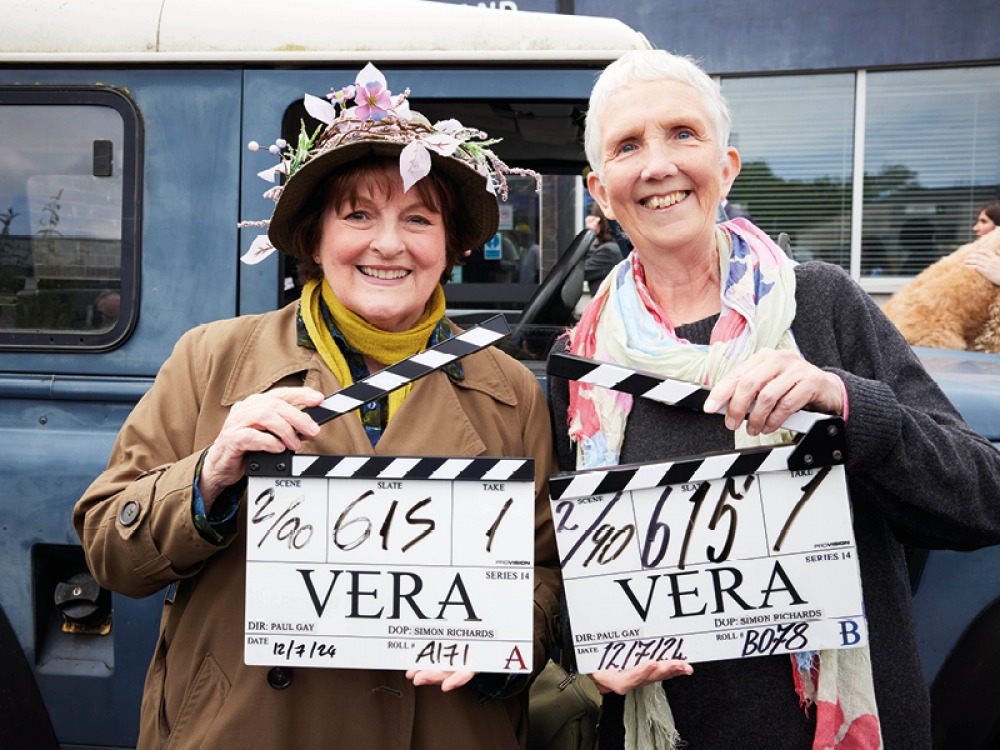 Brenda Blethyn and Ann Cleeves on Set
