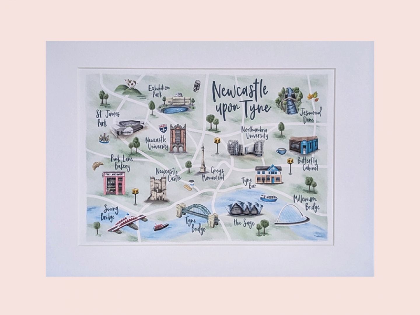 Newcastle illustrated map