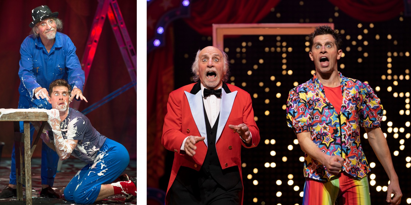Danny and Clive on stage Cinderella, 2016 | Goldilocks and the Three Bears, 2018