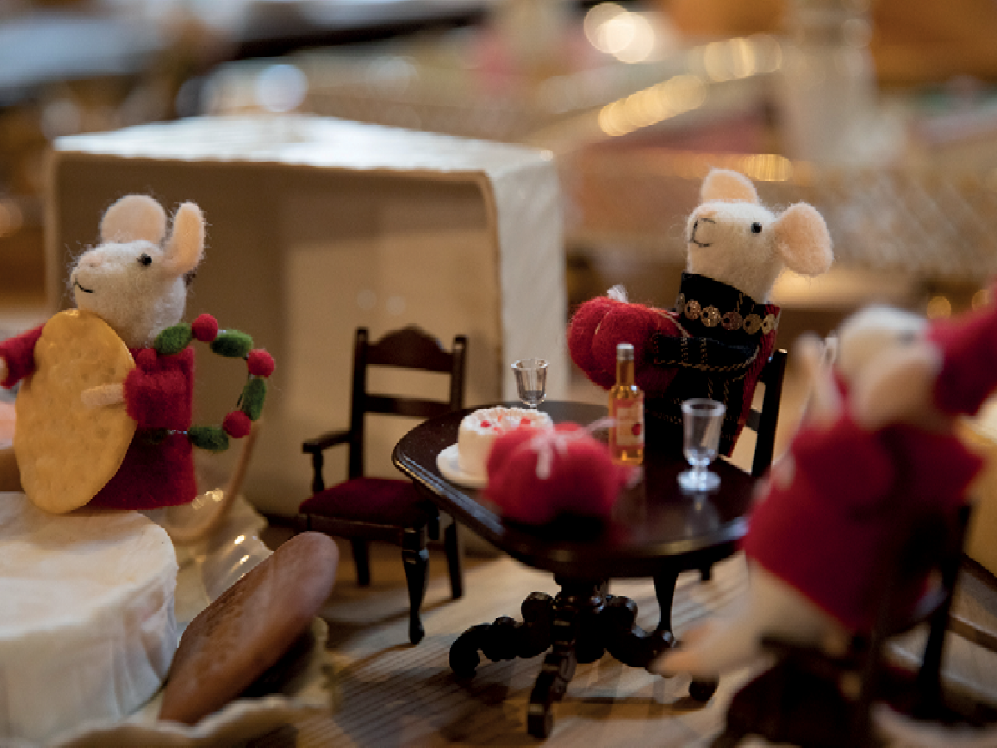 Festive mice enjoying a party at Cragside House. National Trust Images, Bec Hughes
