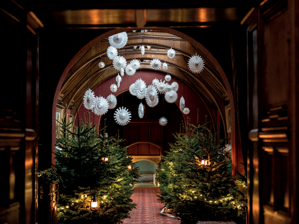 Over-sized decorations at Cragside House. National Trust Images, Bec Hughes