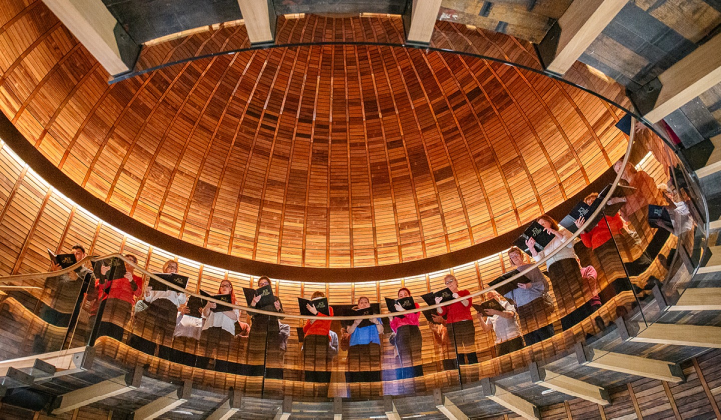 Choirs in the Atrium, Ad Gefrin Anglo-Saxon Museum & Distillery © Sally Ann Norman