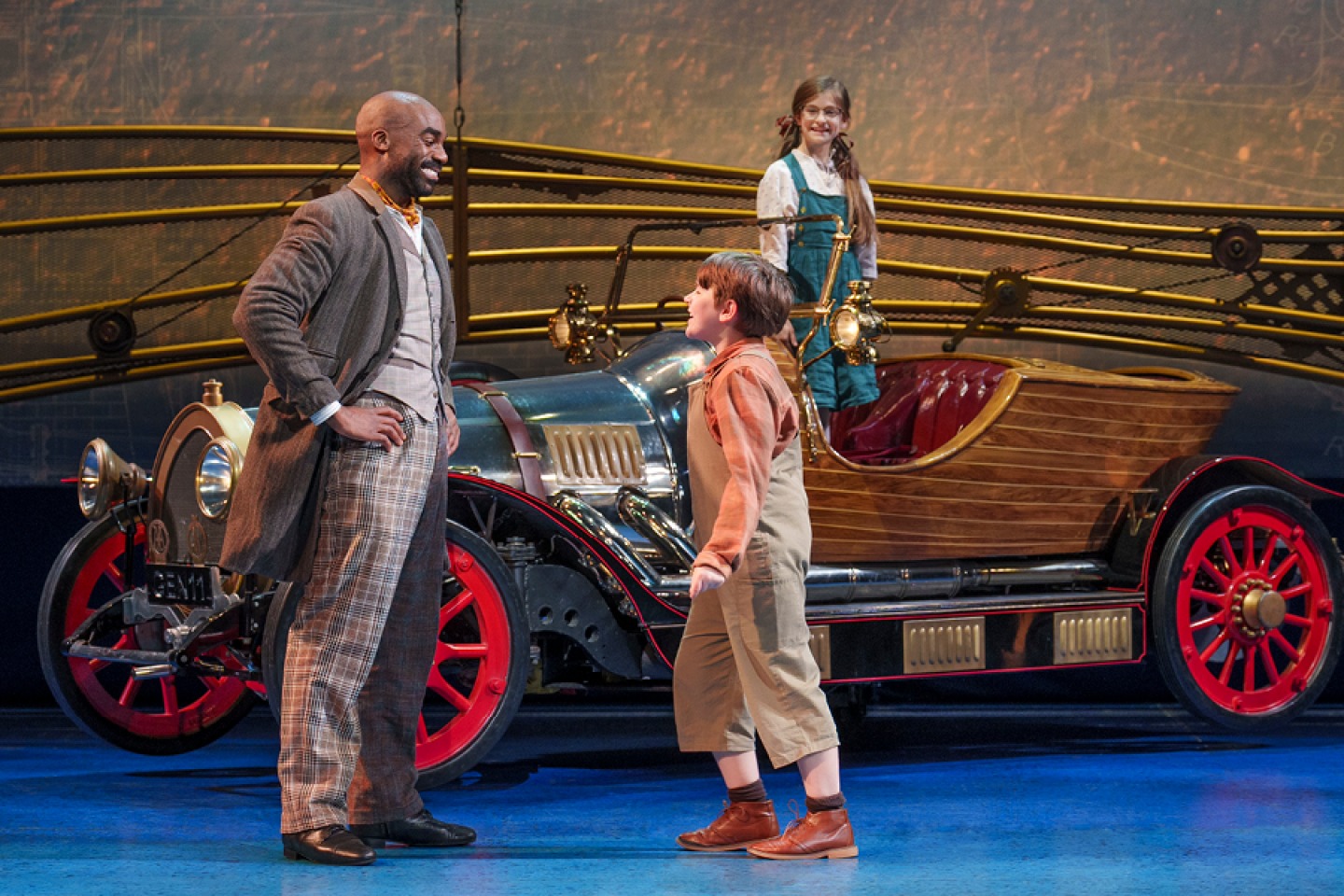 Caractacus, Jeremy and Jemima with Chitty Chitty Bang Bang