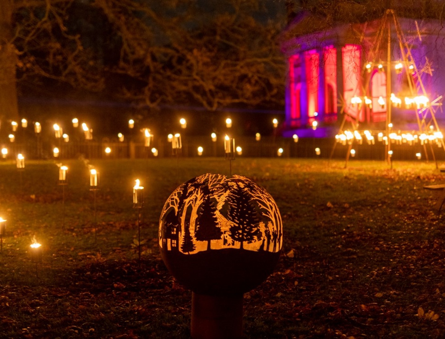 Fire Garden Christmas at Gibside Light Trail 2021 Sony Music. Credit: Andrew Ogilvy Photography