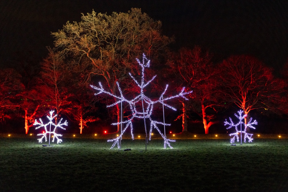 Snowflakes Christmas at Gibside Light Trail 2021 Sony Music. Credit: Andrew Ogilvy Photography