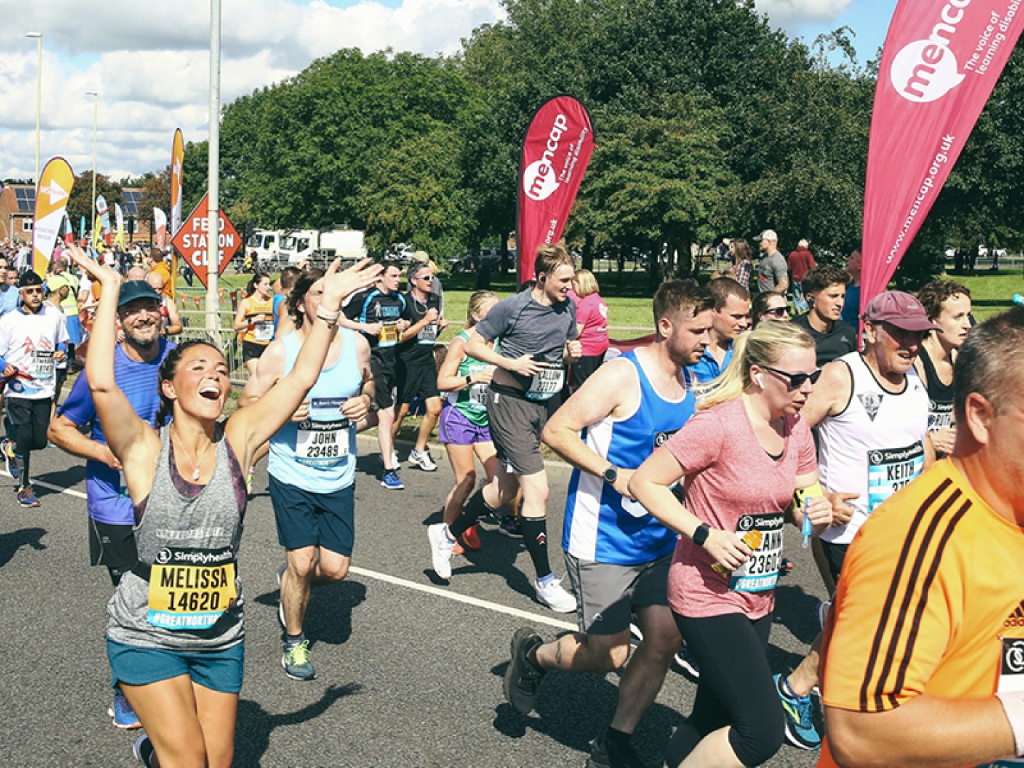 close up of runners at Great North Run
