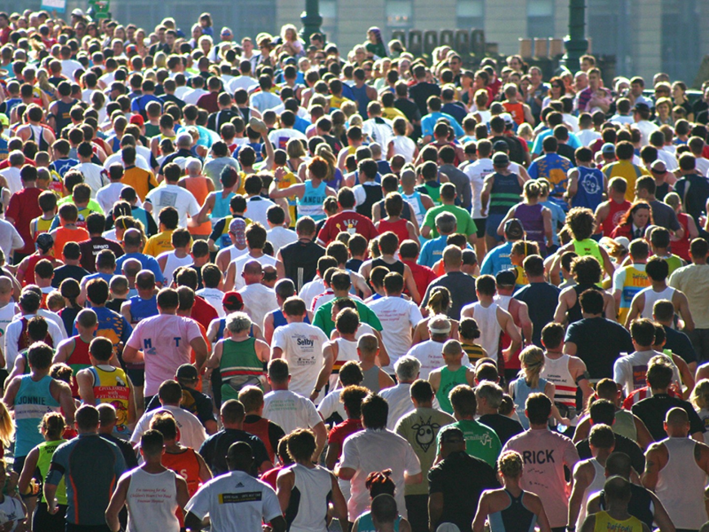 Runners on the Tyne Bridge at Great North Run