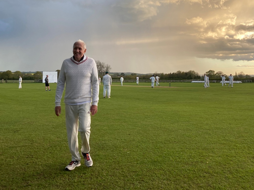 Harry Gration in cricket whites on cricket field