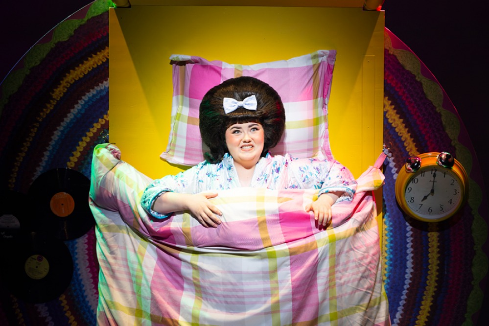 Tracey lying in bed
