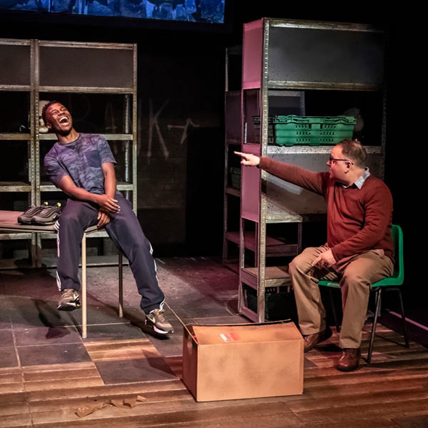 Kema Sikazwe as China and David Nellist as Dan in I, Daniel Blake