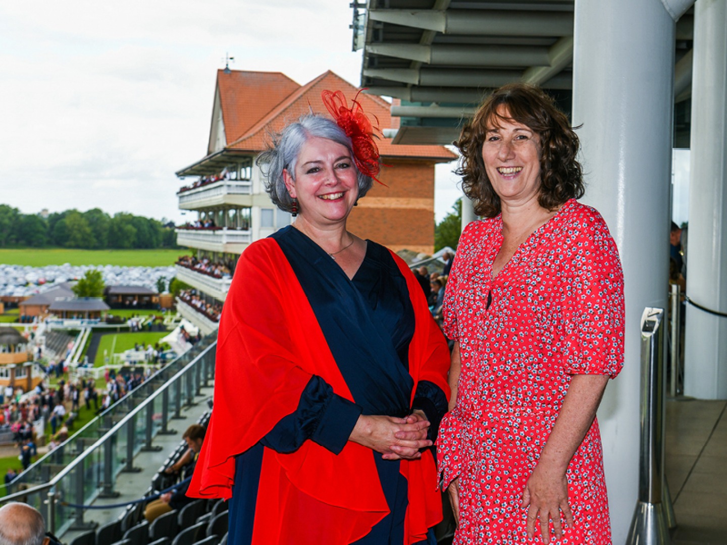 Katie Yockney with a colleague Janet at the 2022 Macmillan Charity Raceday