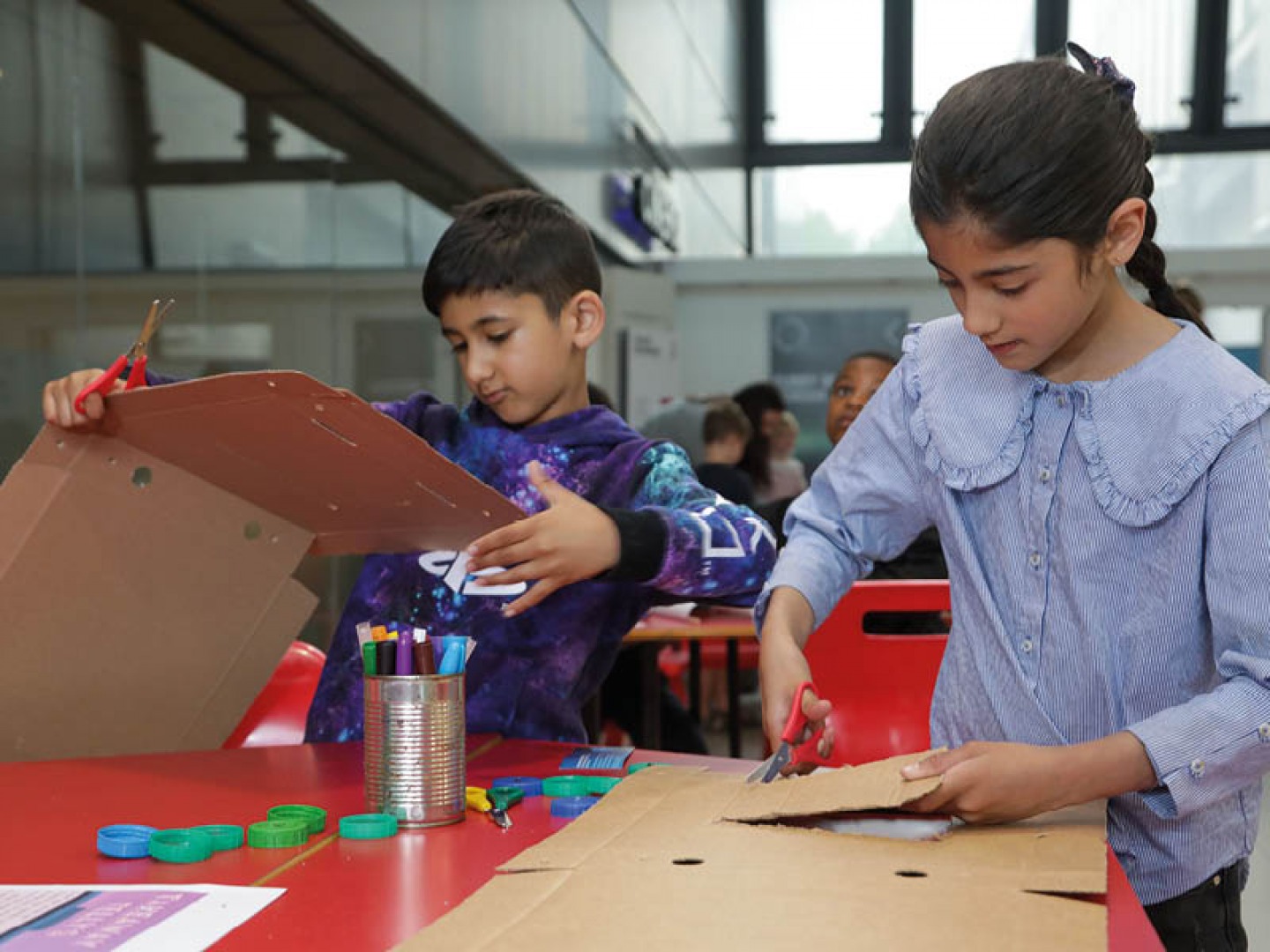 children doing crafts