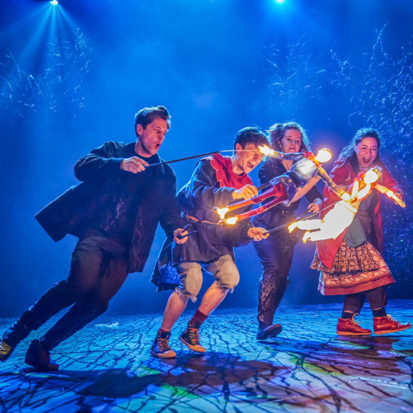 Domonic Ramsden, Keir Oglivy (Boy), Aimee McGolderick and Millie Hikasa (Lettie) in The Ocean at the End of the Lane