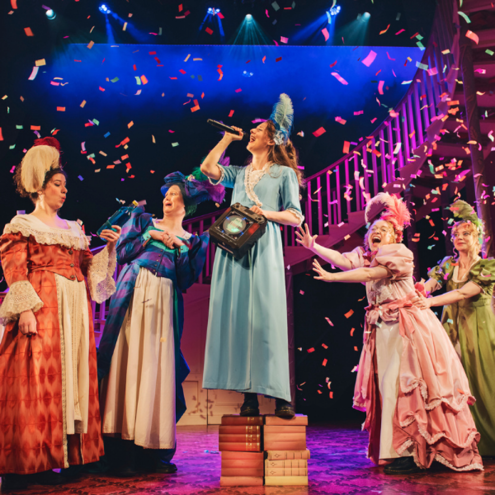 Isobel McArthur, Hannah Jarrett-Scott, Christina Gordon, Tori Burgess and Meghan Tyler in M&P sort of. Photo by Matt Crockett