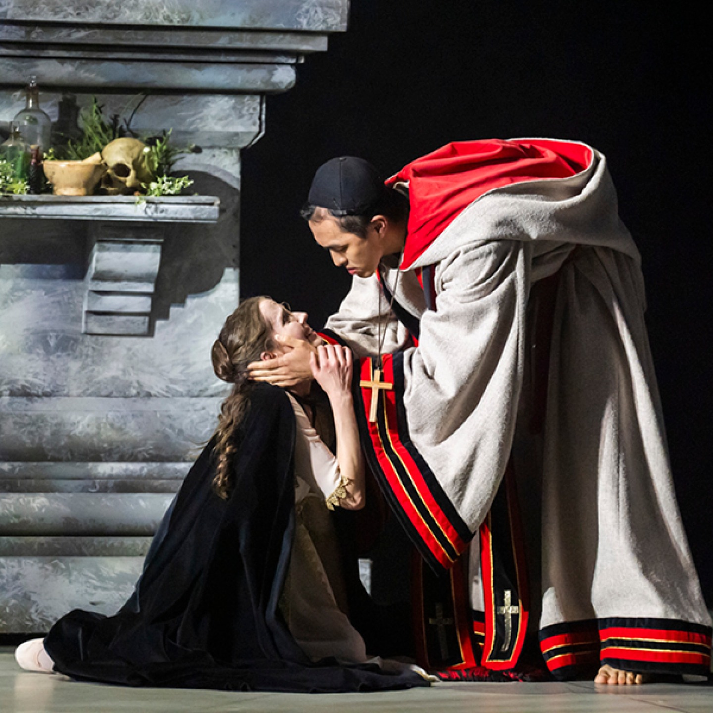 Dominique Larose and George Liang in Romeo and Juliet.