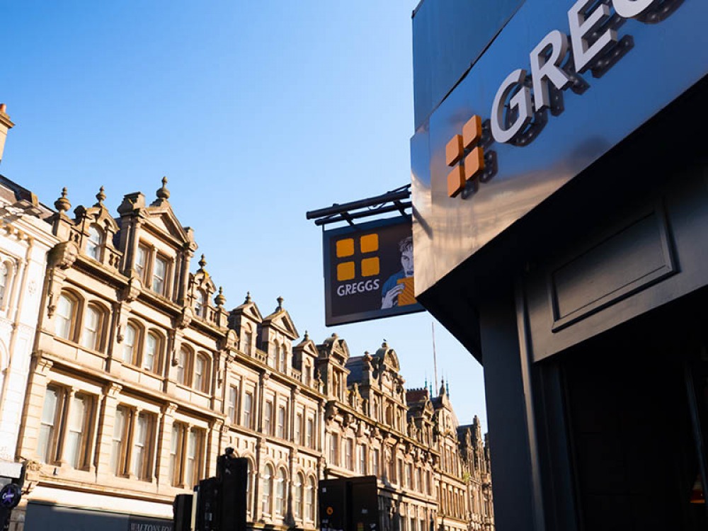 Sam fender Greggs sign