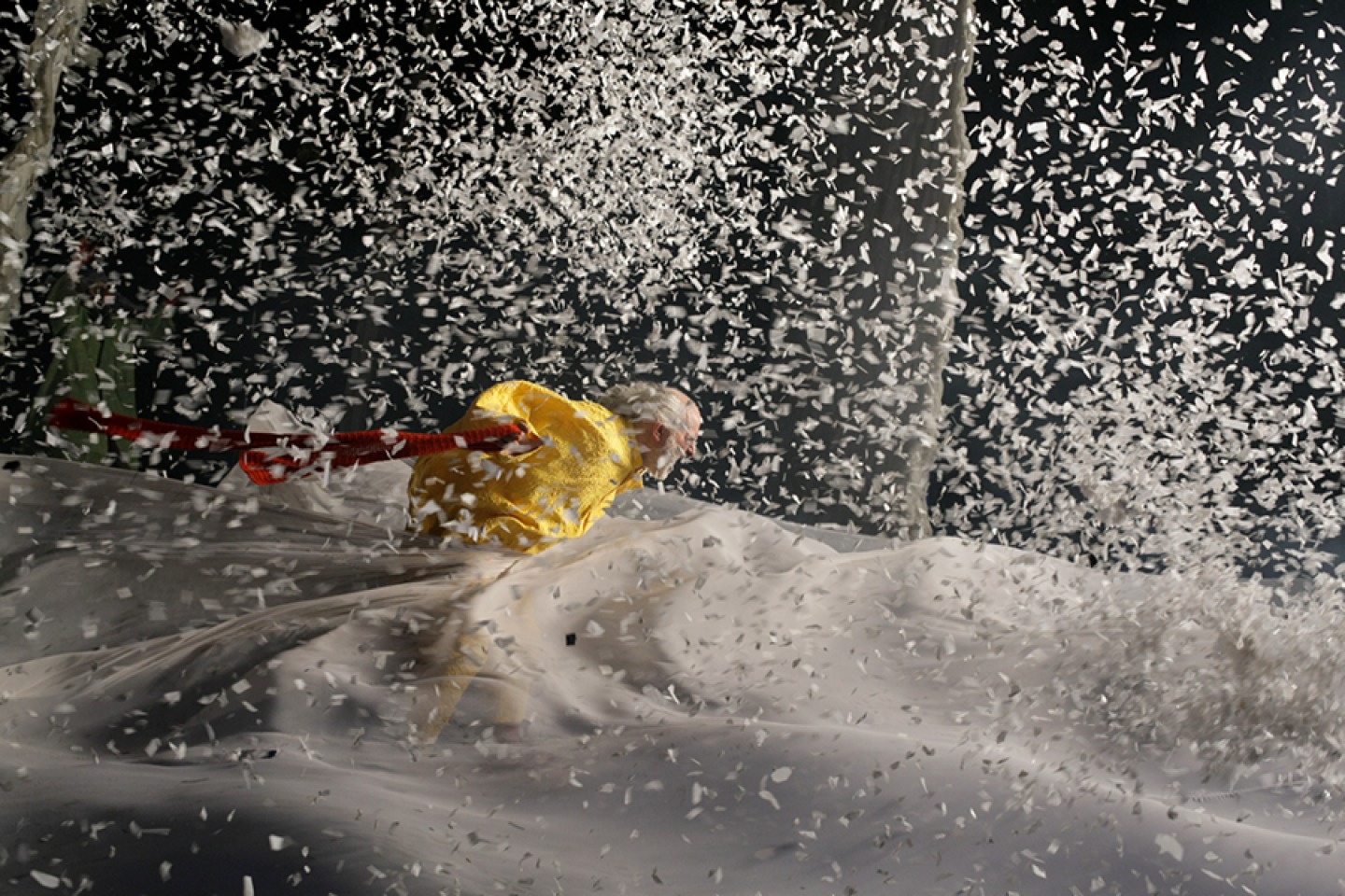 Slava Snowshow Yellow clown in storm by Vladimir Mishukov