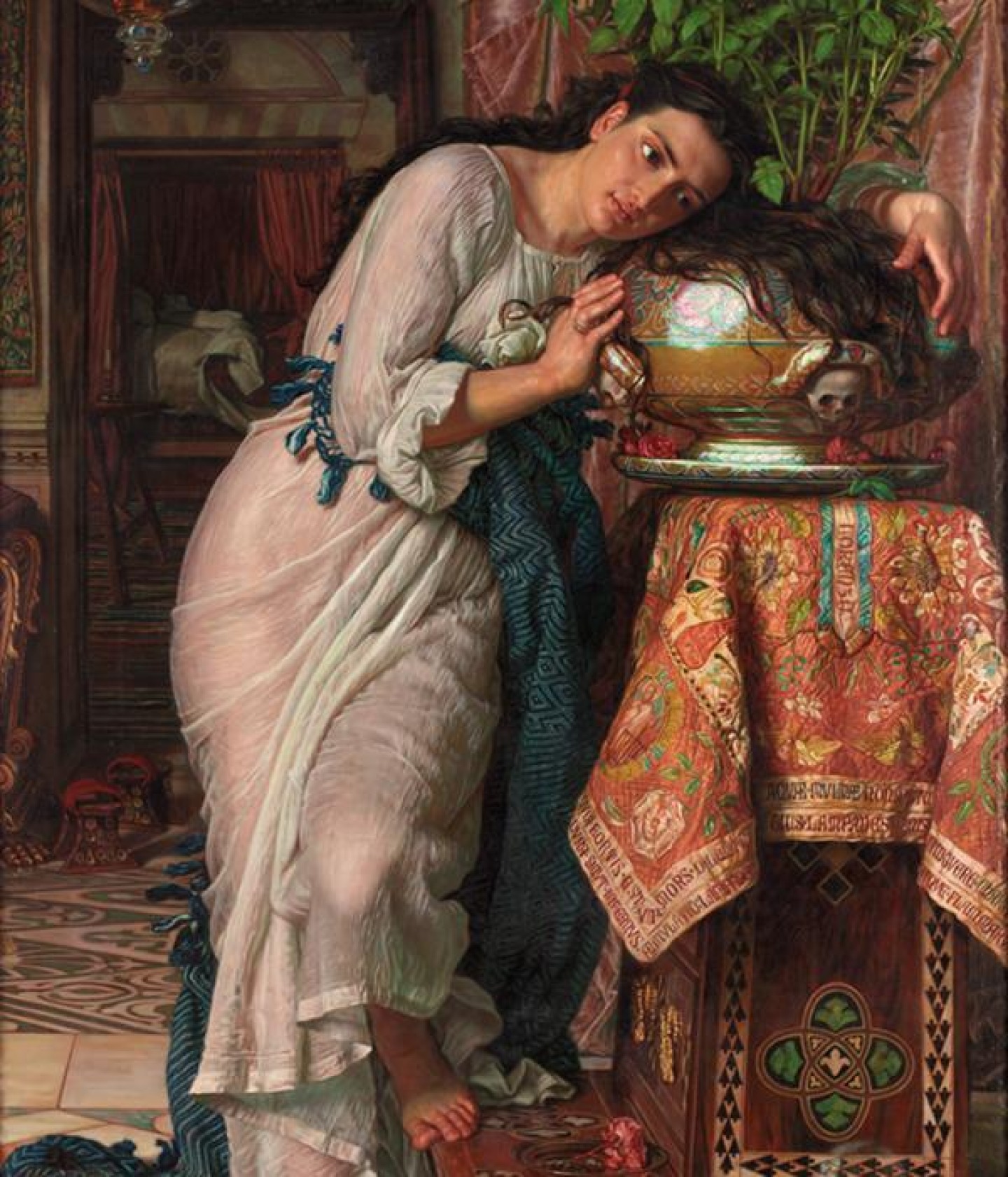 Isabella and the Pot of Basil by William Holman Hunt (1867). Laing Art Gallery.