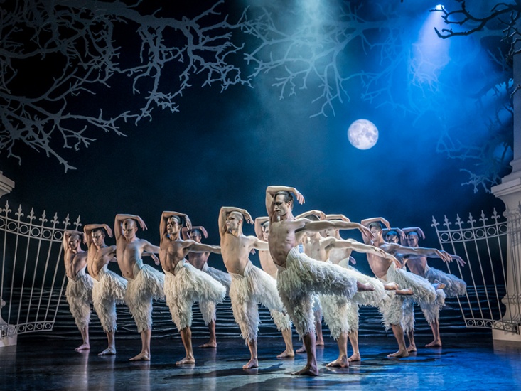Matthew Bourne's SWAN LAKE. Matthew Ball 'The Swan' and ensemble