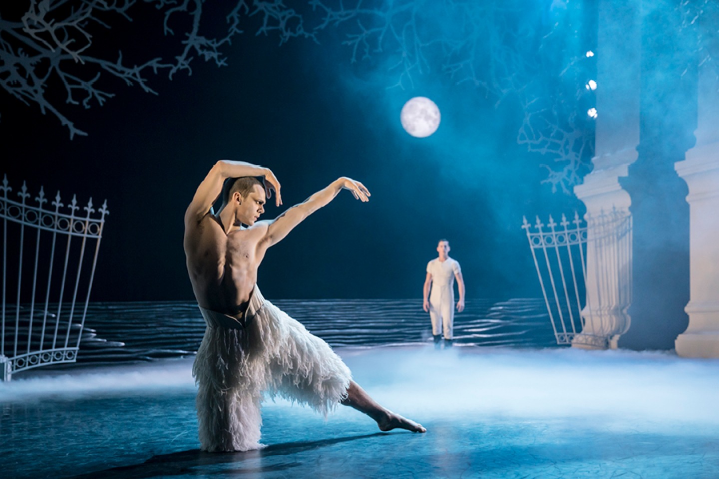 Matthew Bourne's SWAN LAKE. Will Bozier 'The Swan' and Dominic North 'The Prince'.