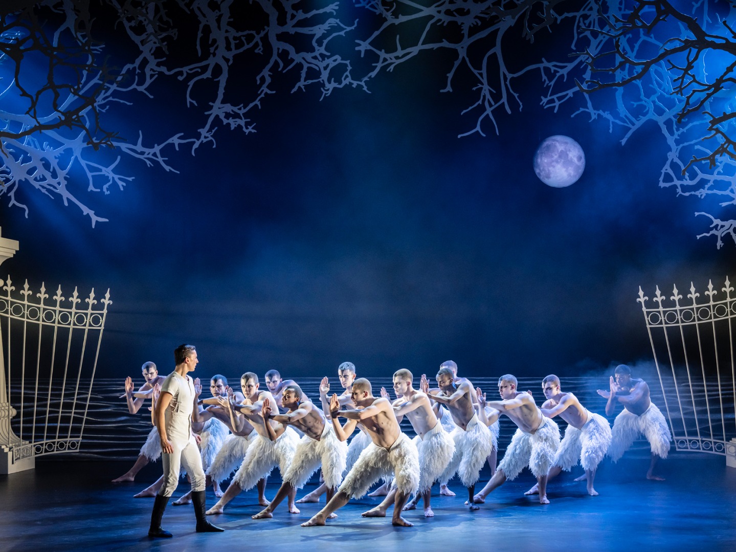 Swan Lake dancers on stage