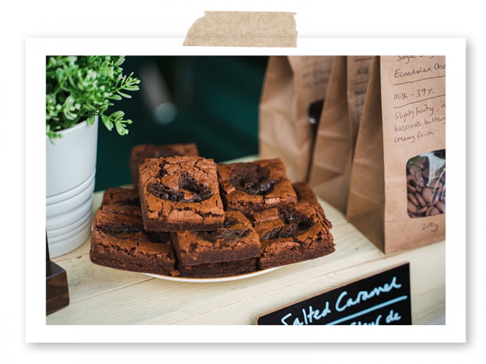 chocolate brownies on a plate