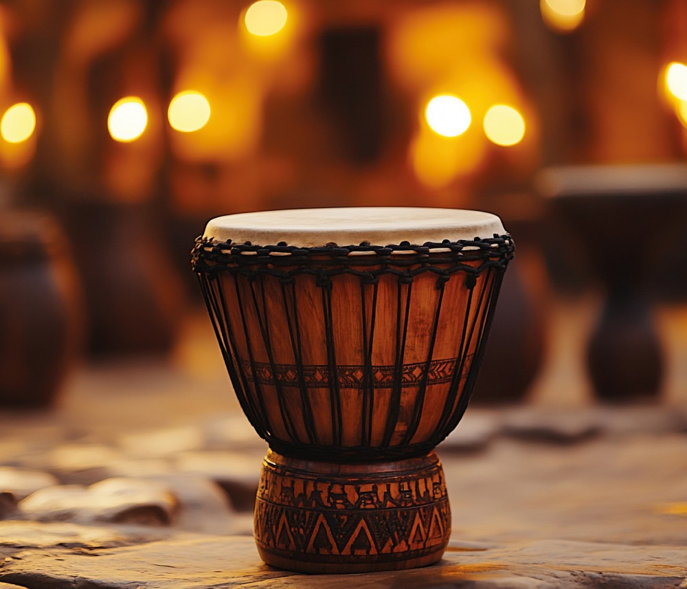 Spirituality In Sound | Hand drum with lights in background