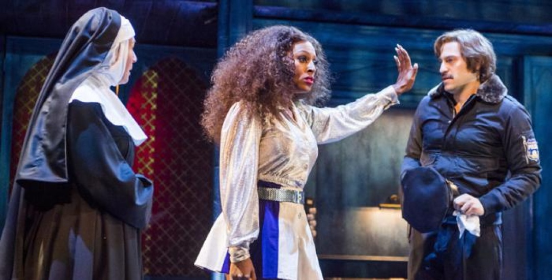 Alexandra Burke on stage in Sister Act