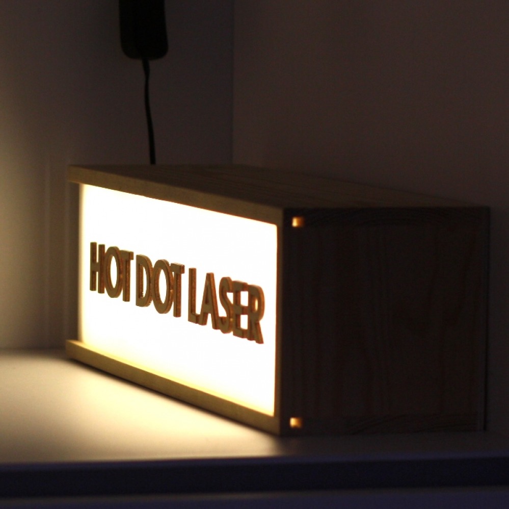 Personalised LED Lightbox, £60 Hot Dot Laser